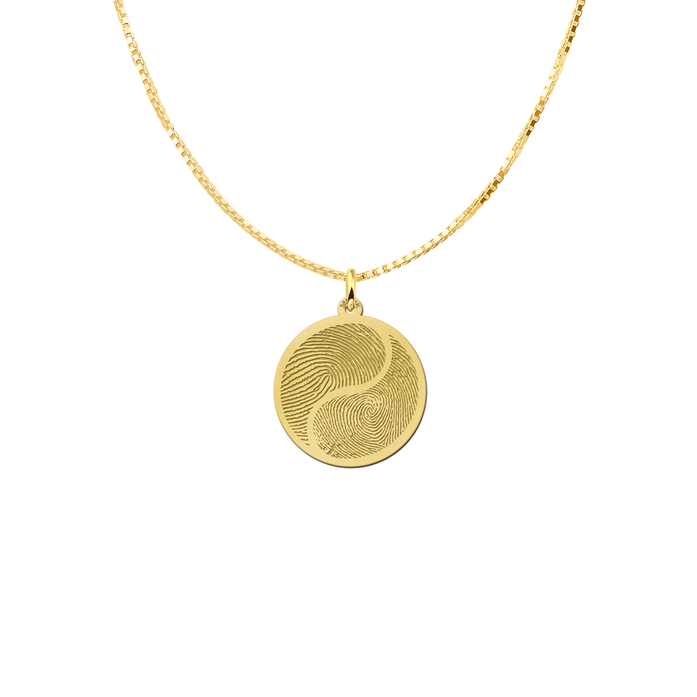 Golden fingerprint pendant Yin Yang