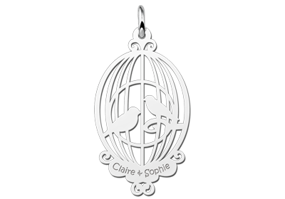 Silver pendant birdcage
