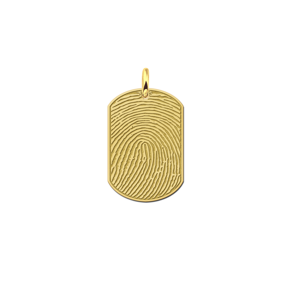 Dogtag Fingerprint pendant in gold