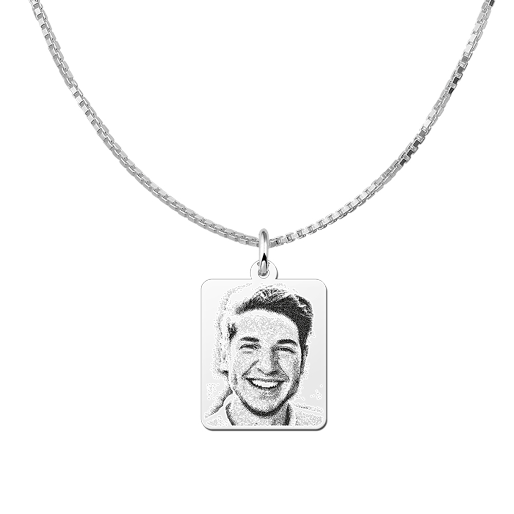 Silver photo pendant dog tag