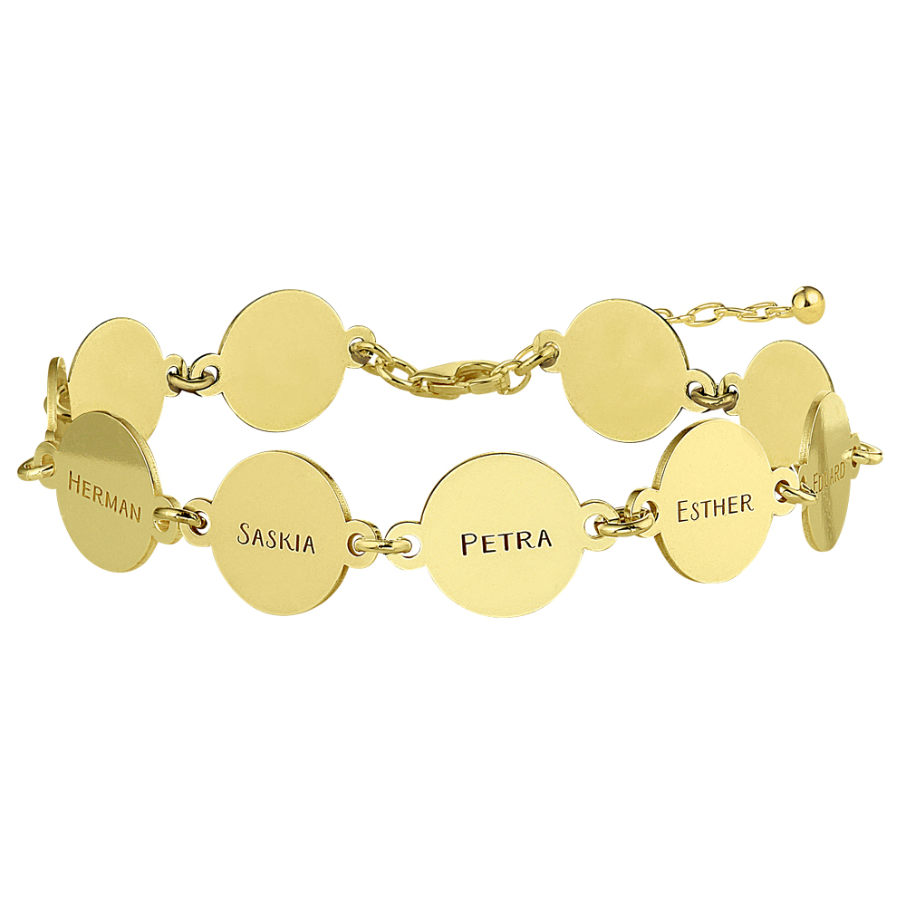 Gold bracelet with 10 names