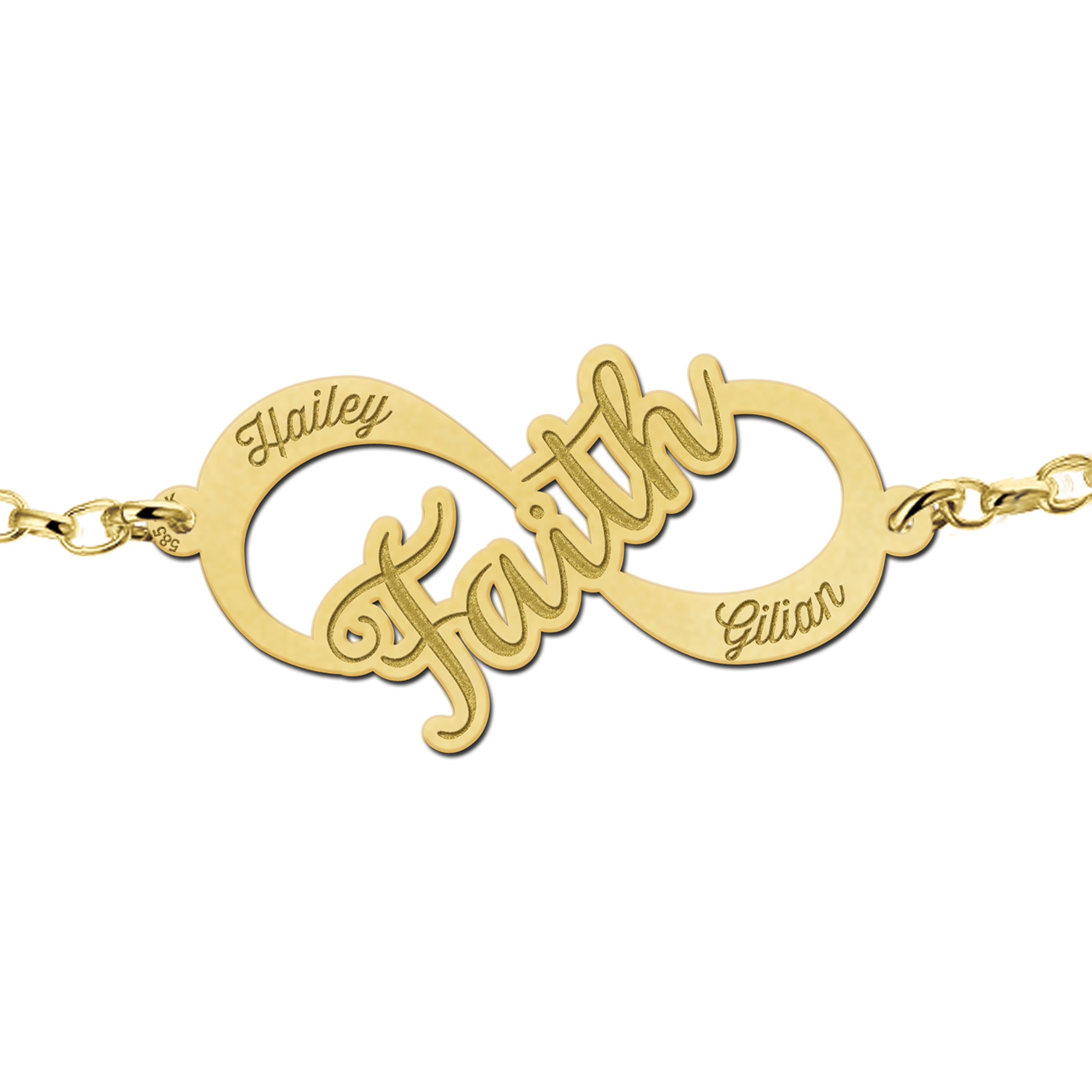 Golden infinity bracelet "Faith"