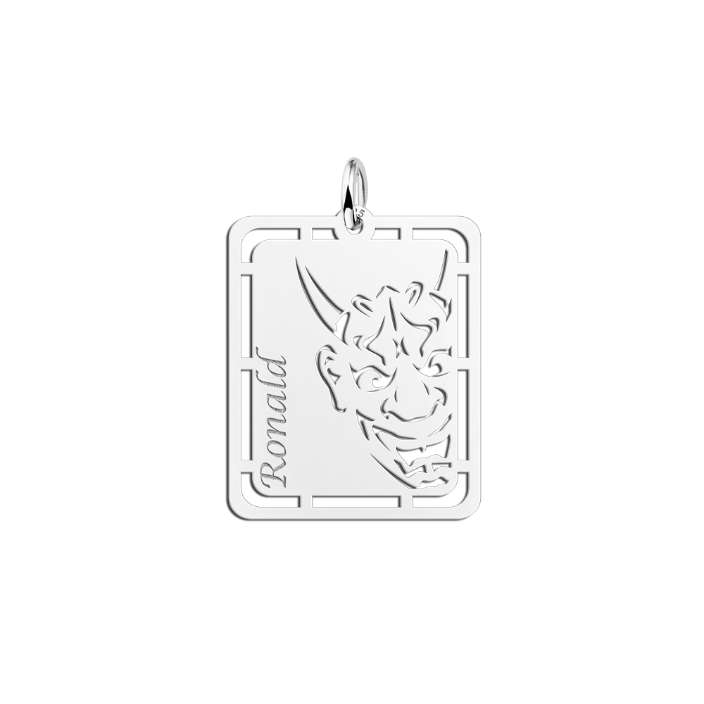 Silver Men's Pendant Hannya Mask