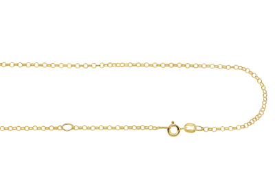 9k gold cable chain necklace 38 to 42 cm