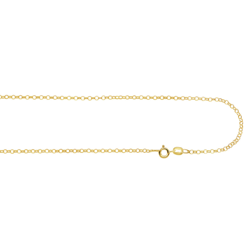 9k gold cable chain necklace 38 to 42 cm