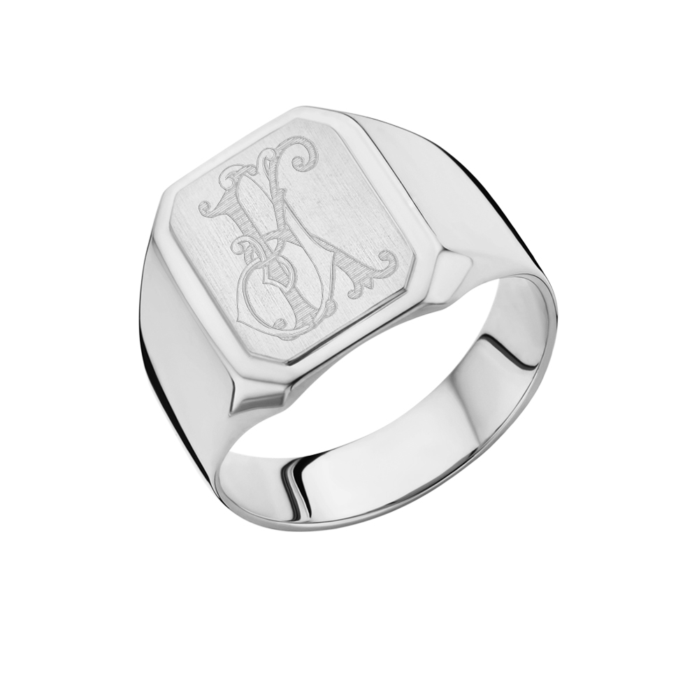 925 Sterling Silver signet ring with monogram SQ