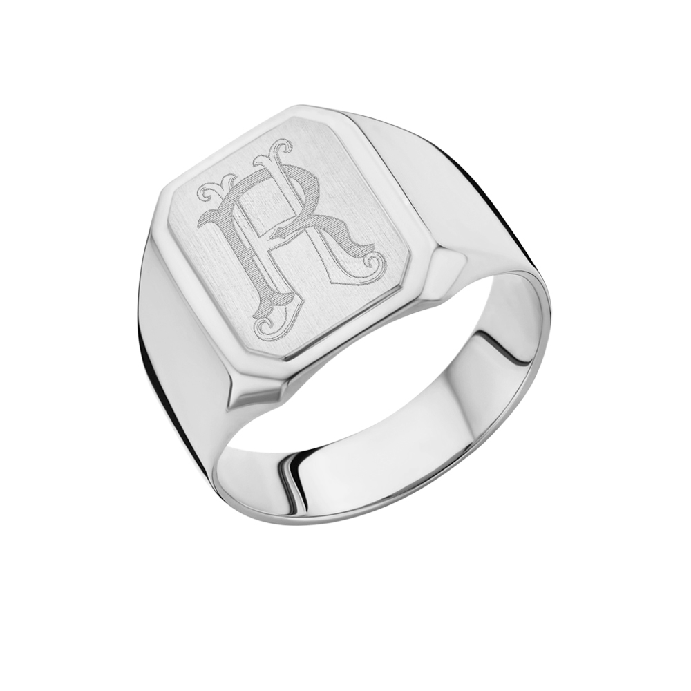 925 Sterling Silver signet ring with monogram SQ