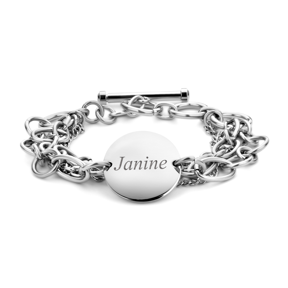 Steel bracelet round with name