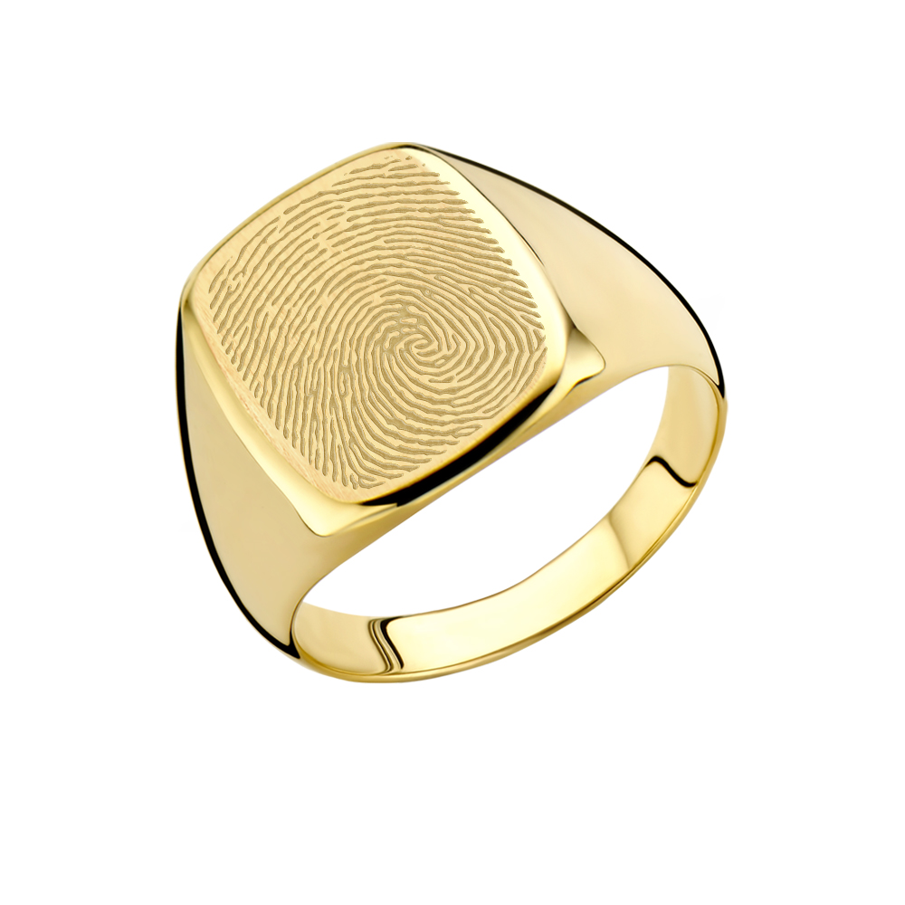 Fingerprint signet ring 14 carat gold