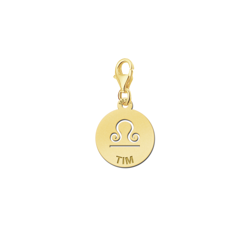 Gold Zodiac Charm, Libra