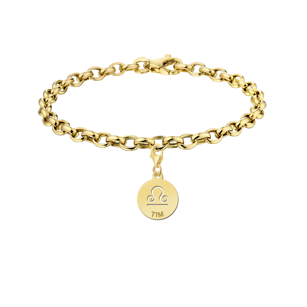 Gold Zodiac Charm, Libra