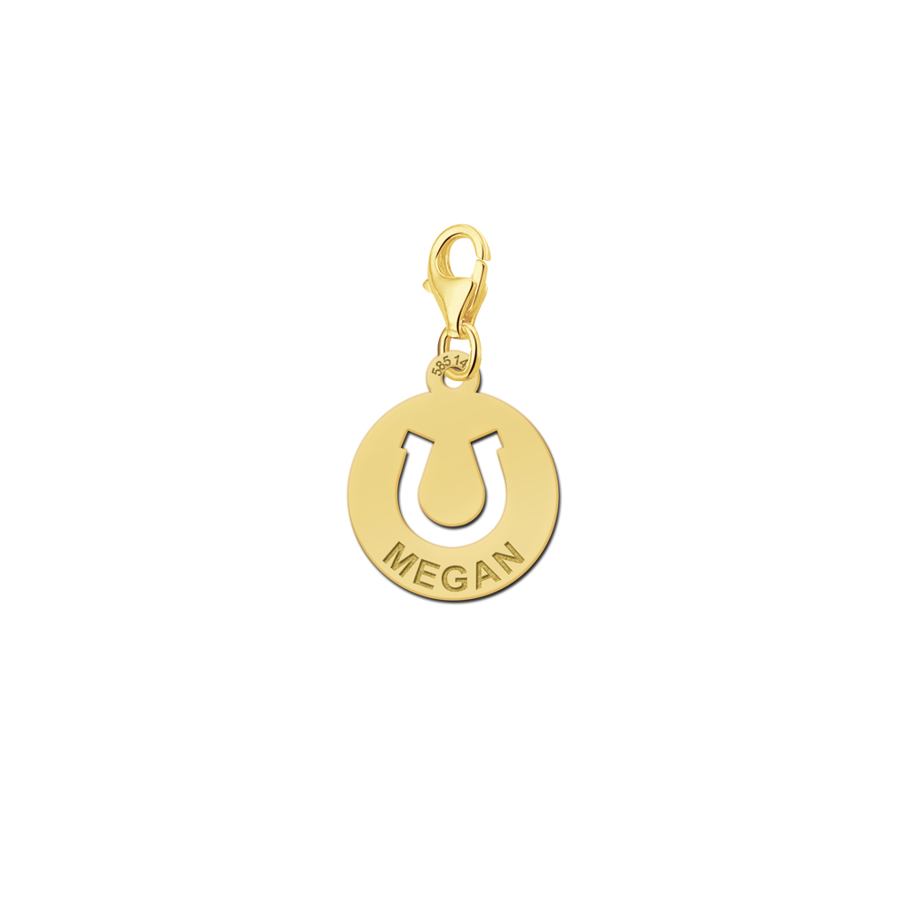 Golden Horse Namecharm Round Horseshoe