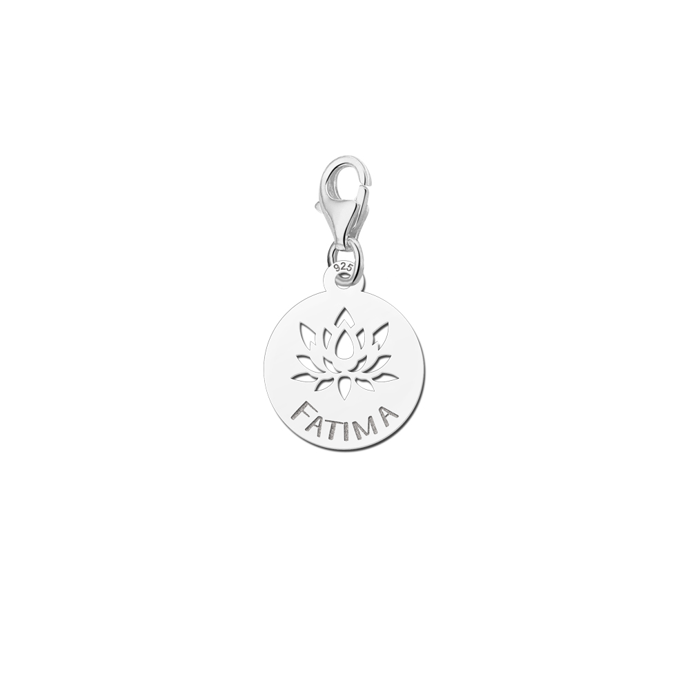 Silver charm Lotus Flower with name