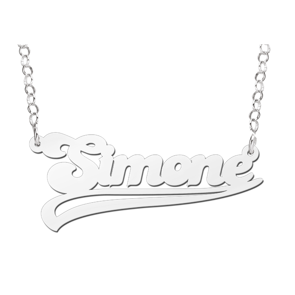 Silver name necklace, model Simone