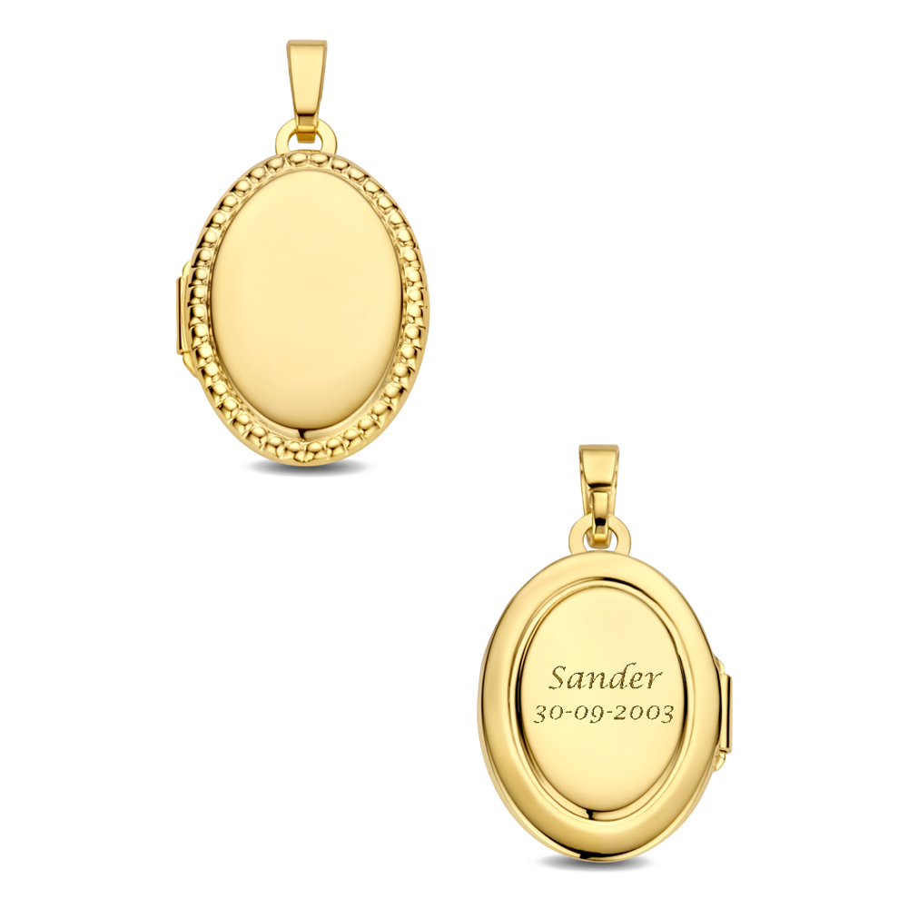 Gold oval medallion with ornament