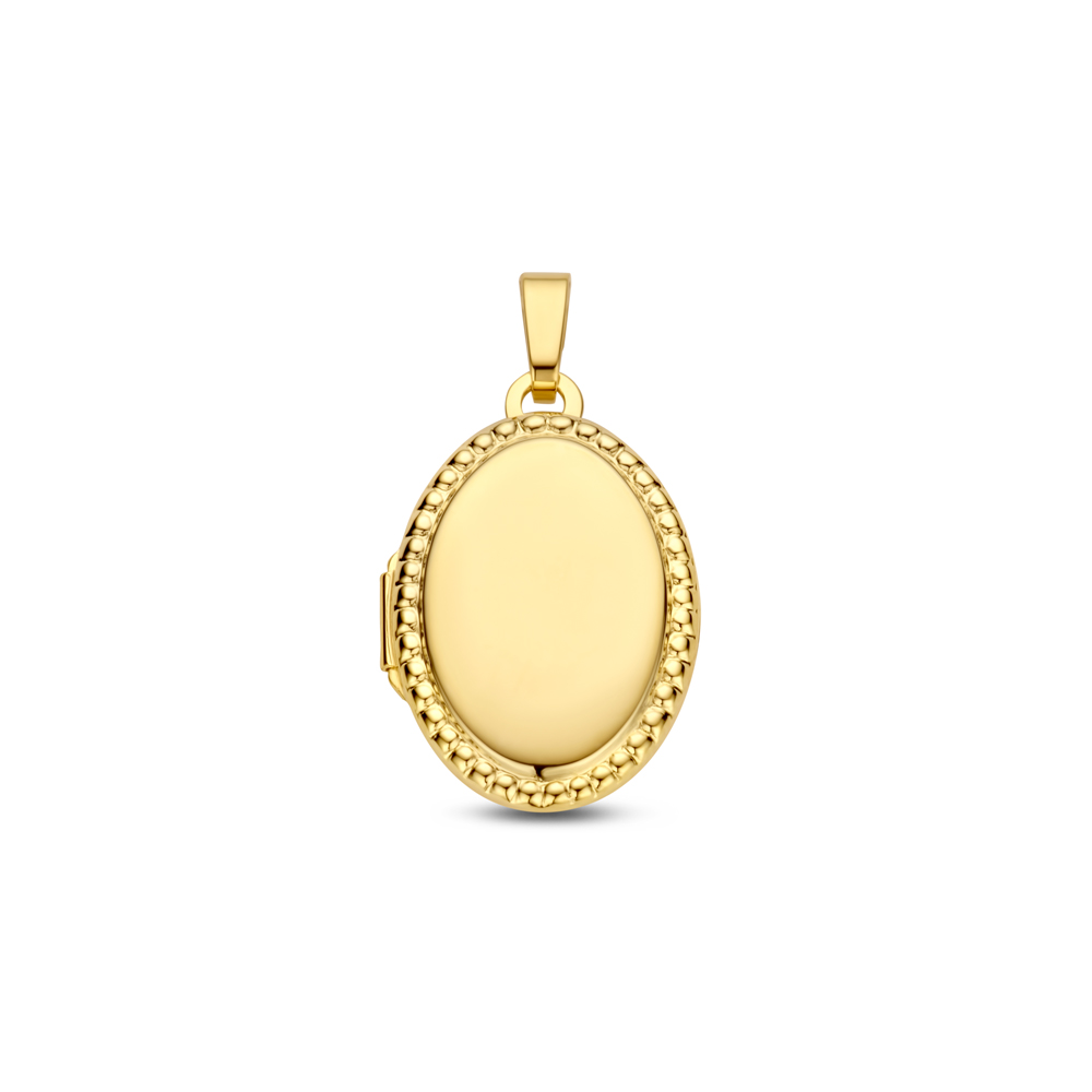 Gold oval medallion with ornament