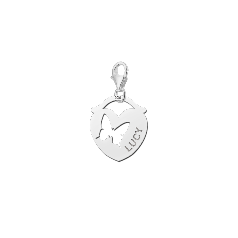 Silver Animal CHarm, Heart Butterfly
