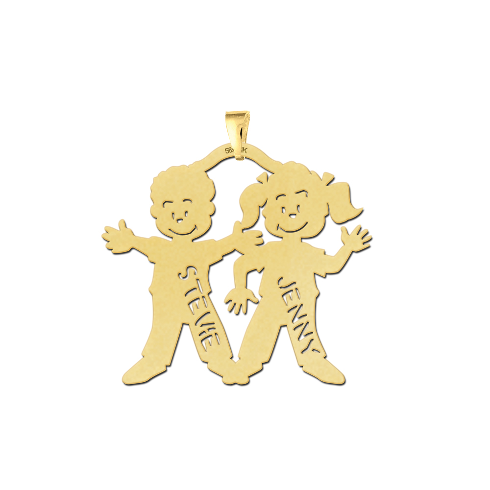 Golden Mothers Pendant Boy and Girl