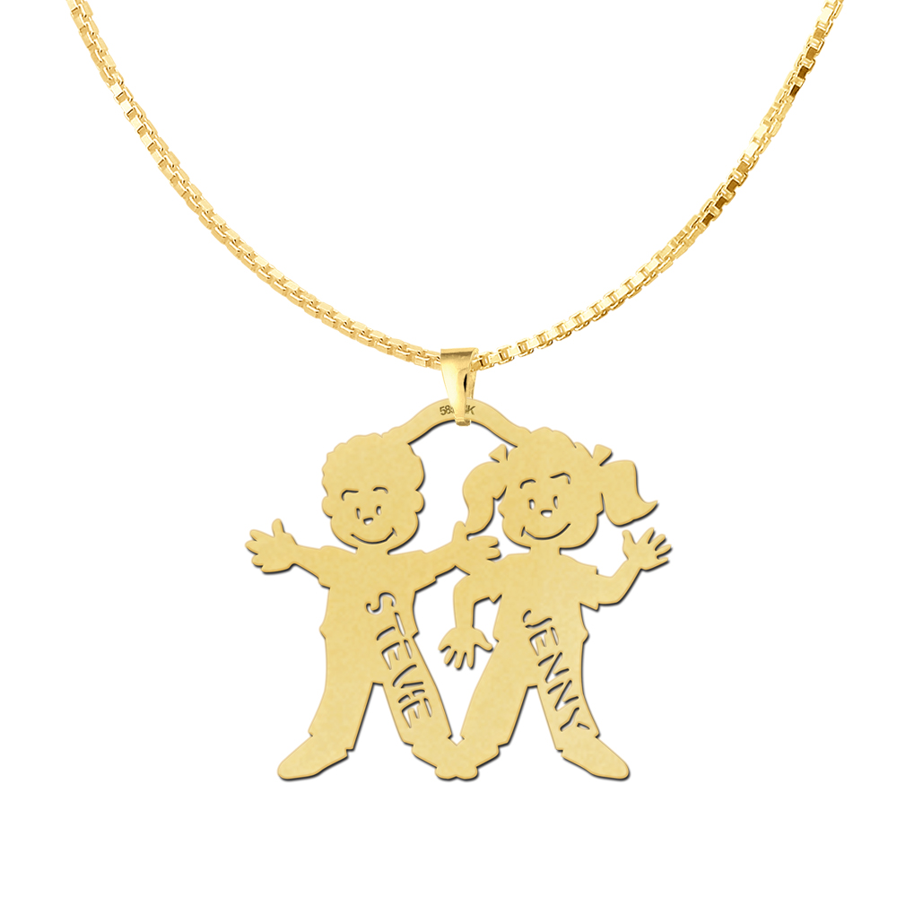 Golden Mothers Pendant Boy and Girl