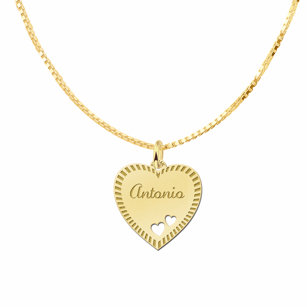 Silver engraved heart nametag design hearts