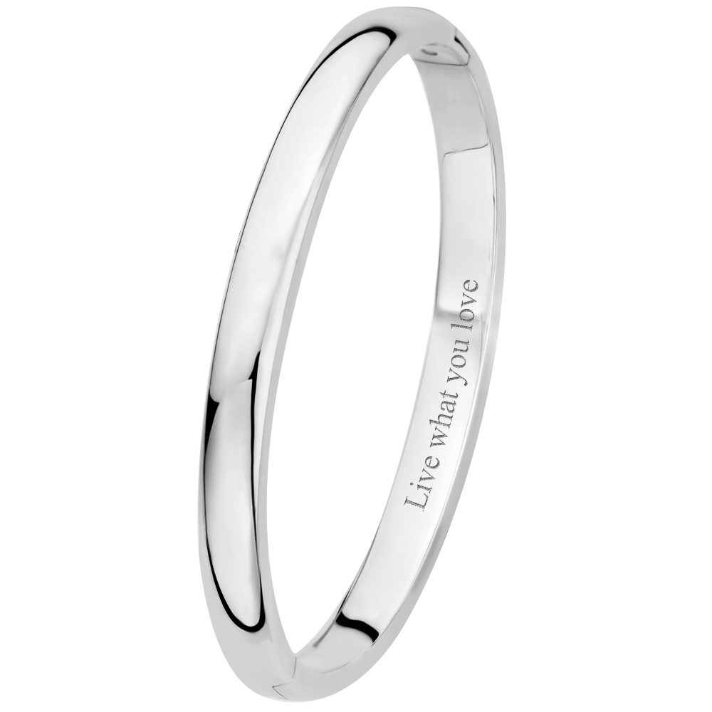 Silver bangle bracelet oval 6 mm