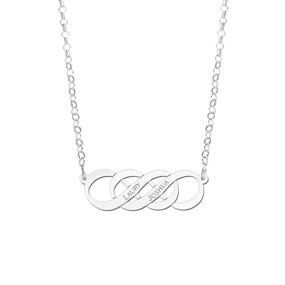 Silver necklace with double infinity symbol