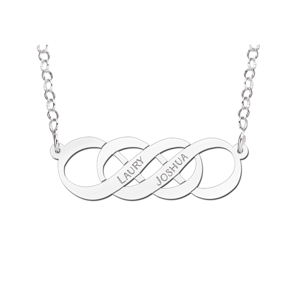 Silver necklace with double infinity symbol