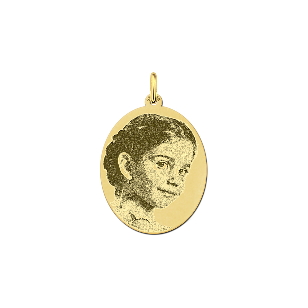 Gold photo engraving oval