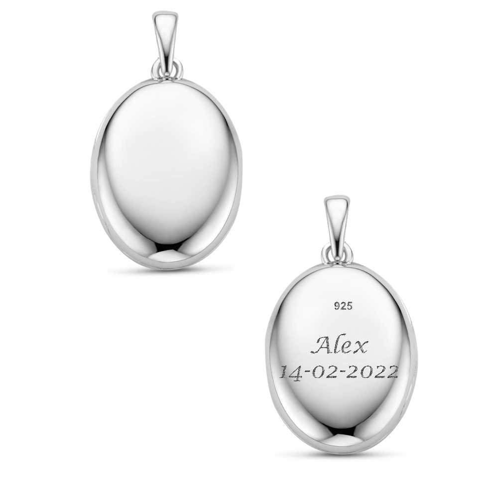 Silver oval Medallion with a names