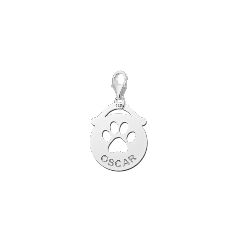 Silver Animal Charm, Round Paw