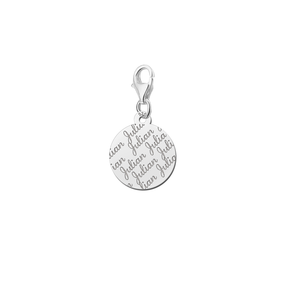 Silver Engraved Charm, Round