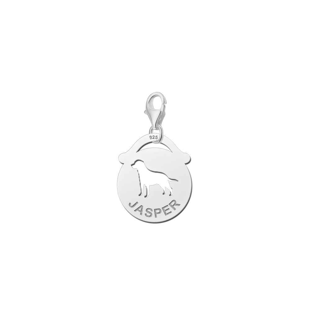 Silver Animal Charm, Round Dog