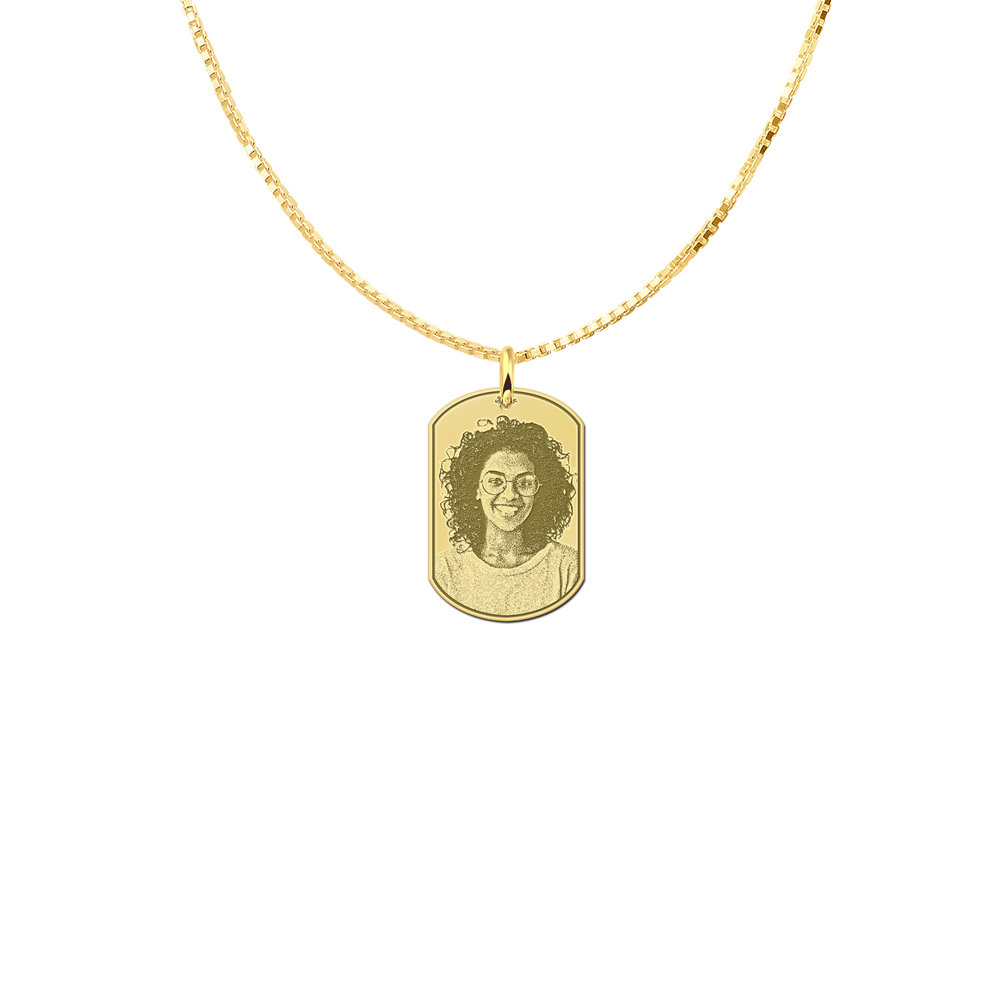 Dogtag Foto pendant in gold