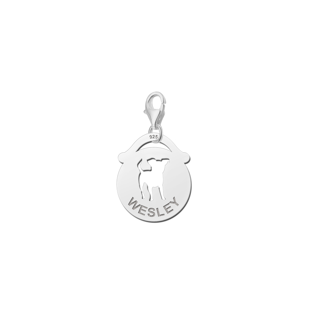 SilverAnimal Charm, Round Doggy