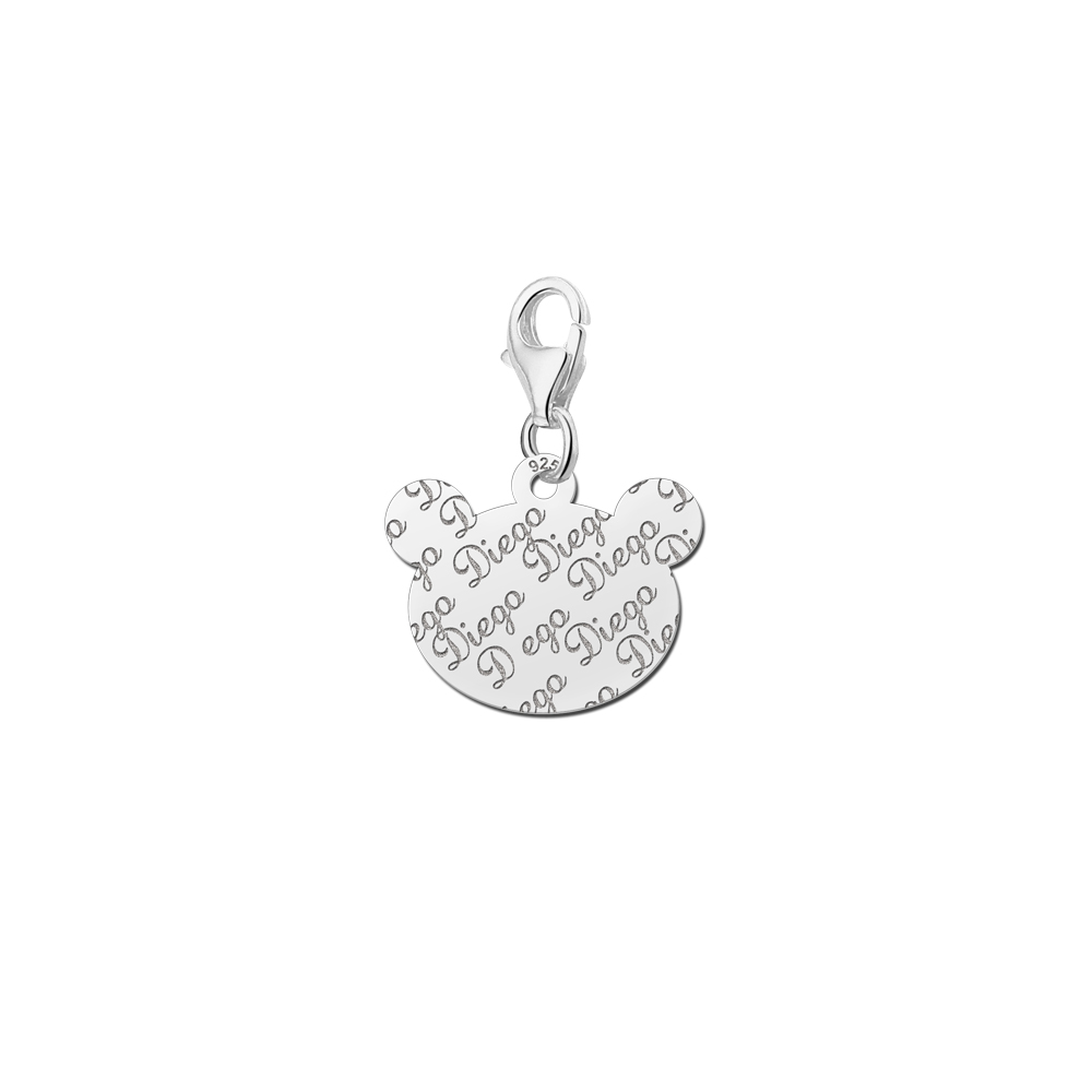 Silver Engraved Charm, Bearshead