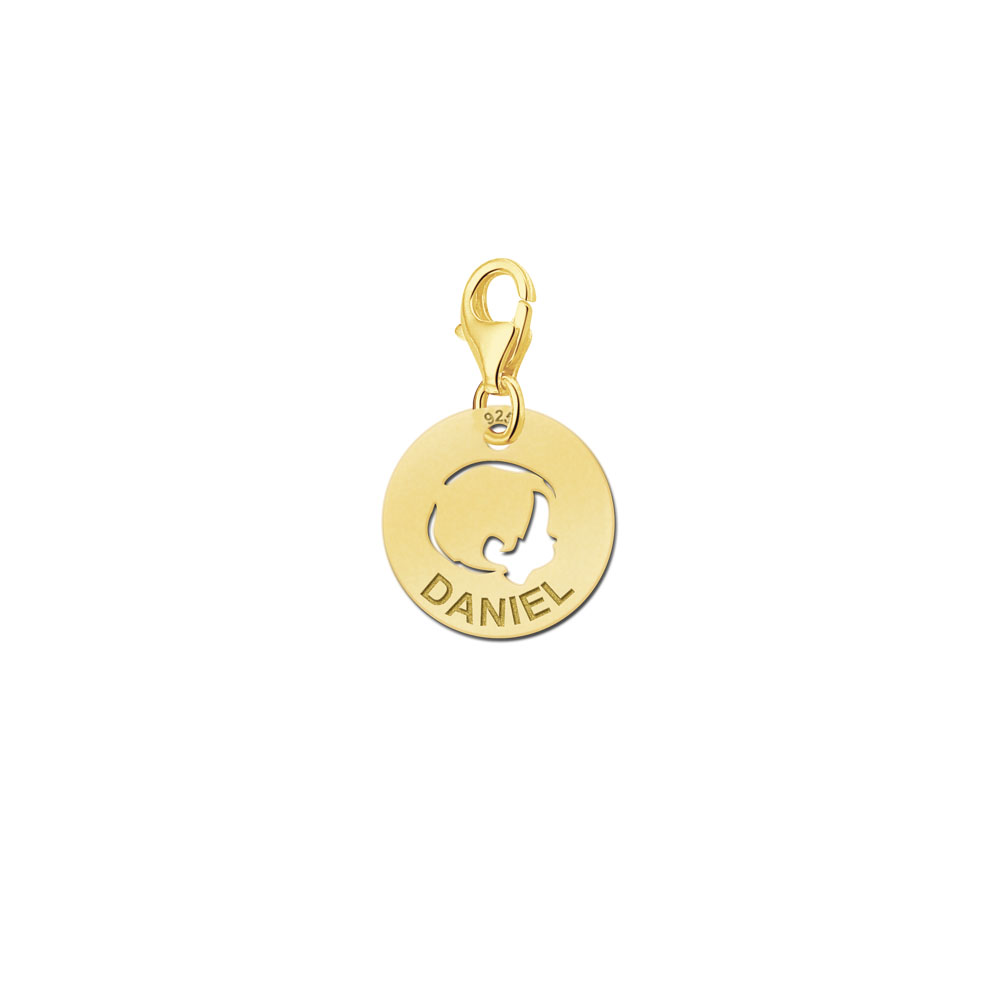 Gold plated baby boy name charm