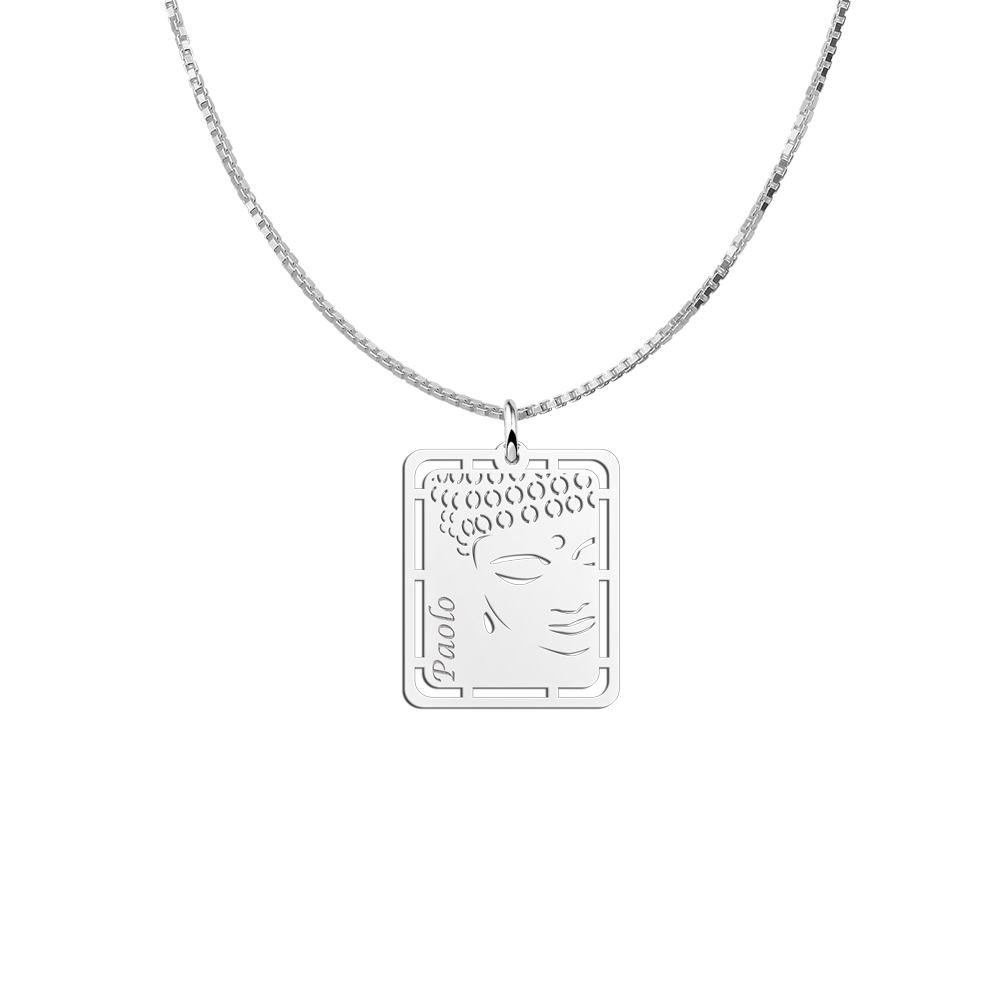 Silver Men's Pendant with Buddha