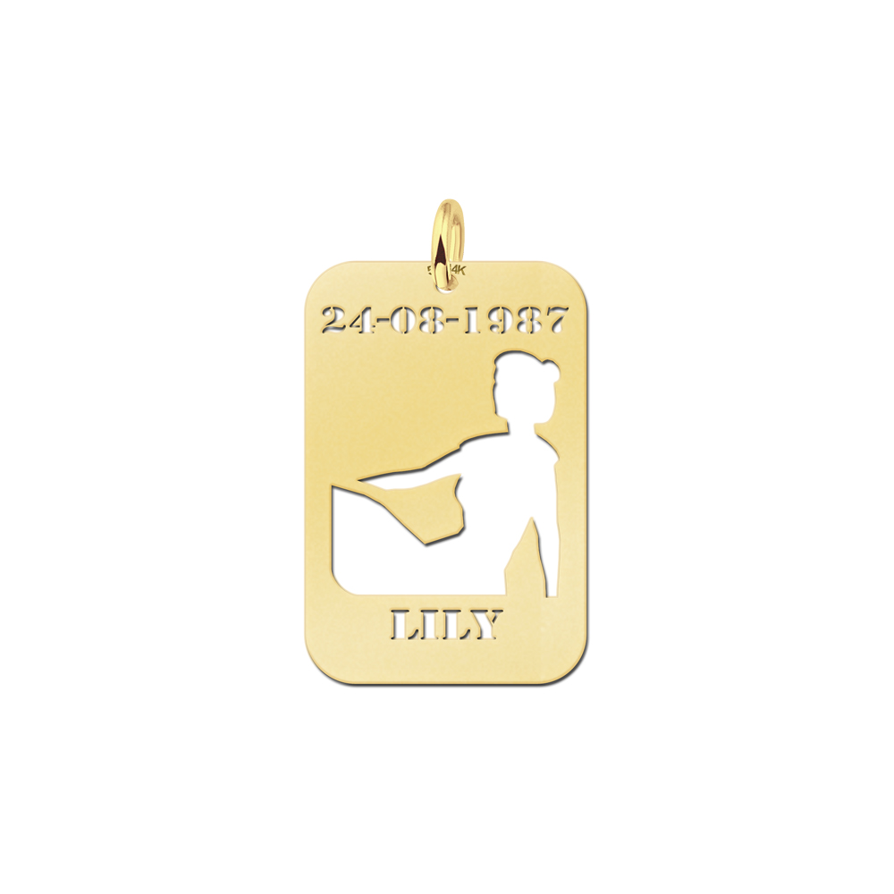 Golden Star Sign Pendant Virgo