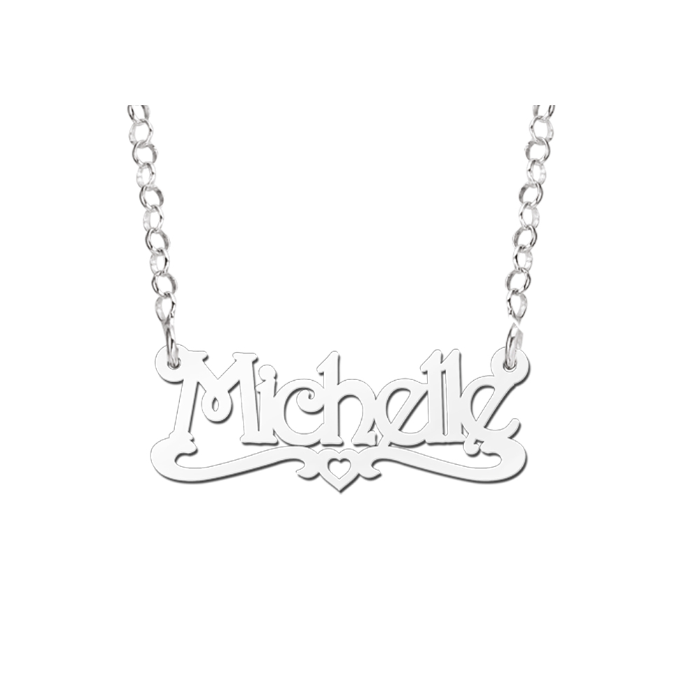 Silver Kids Name Necklace, Model Michelle