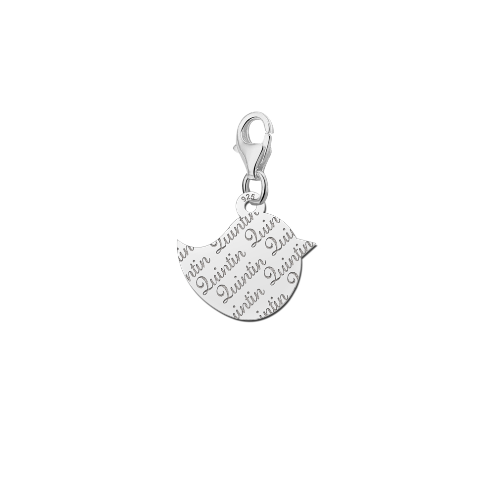 Silver Engraved Charm, Bird