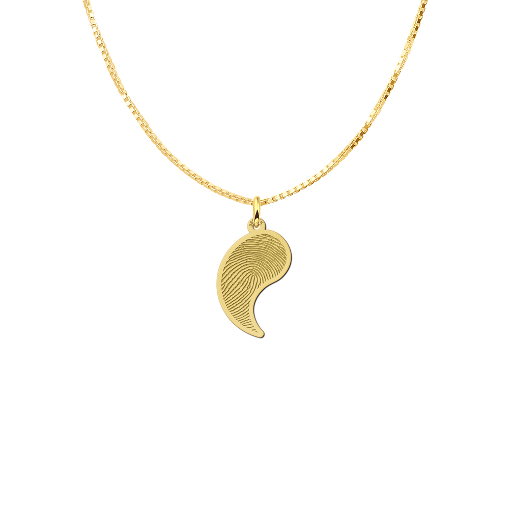 Golden fingerprint friendship necklace Yin Yang