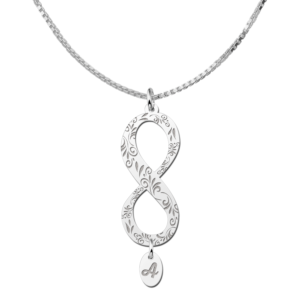 Silver Infinity Necklace With Initial Pendant