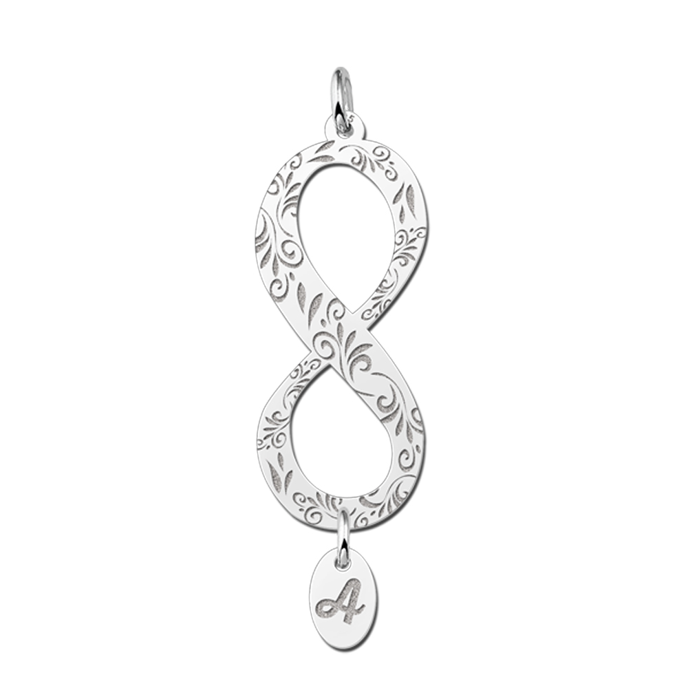 Silver Infinity Necklace With Initial Pendant