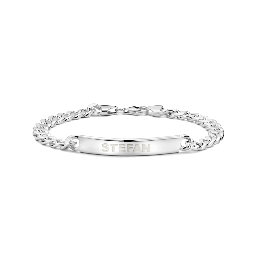 Solid Silver Men's Bracelet With Name Gourmet