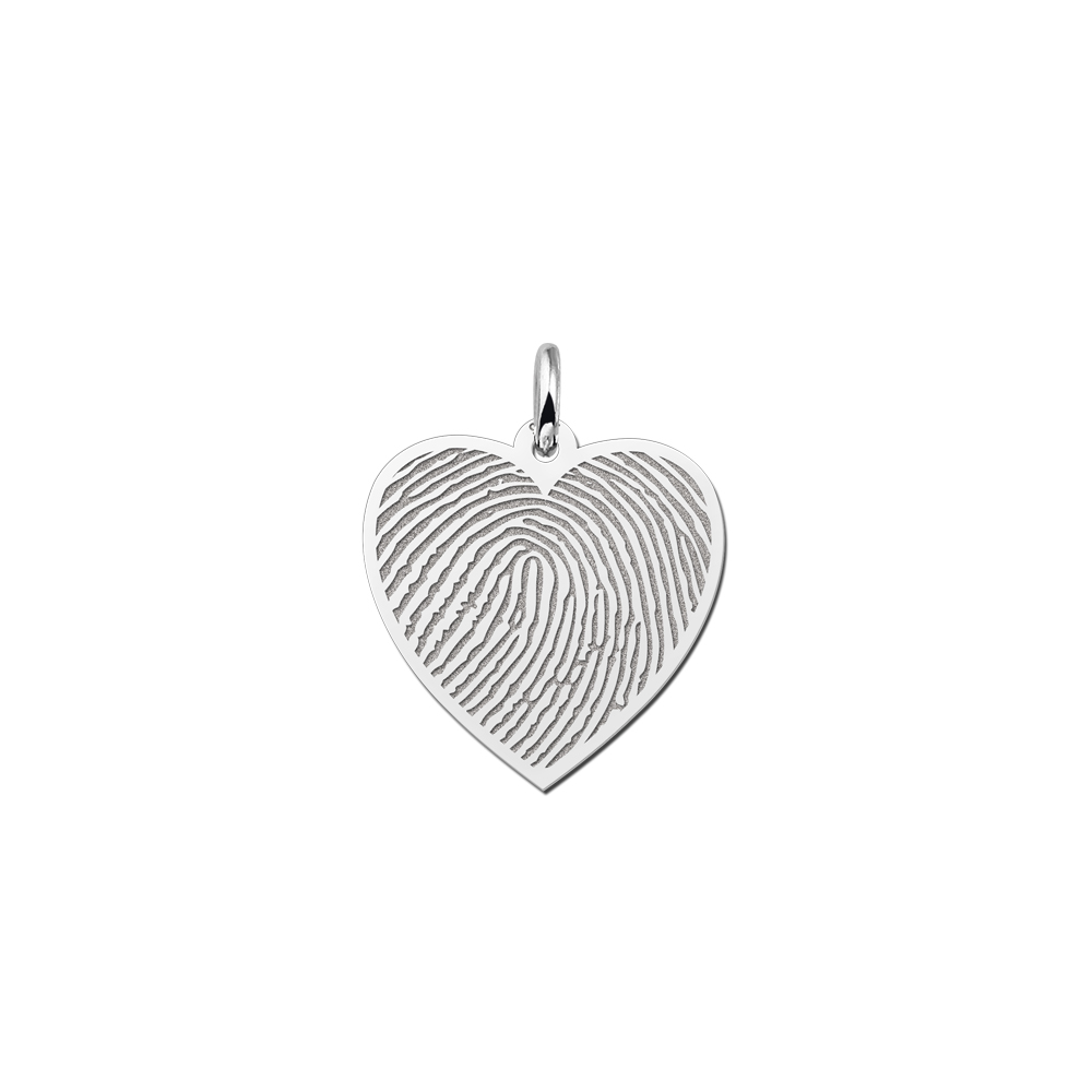 Silver fingerprint jewellery heart