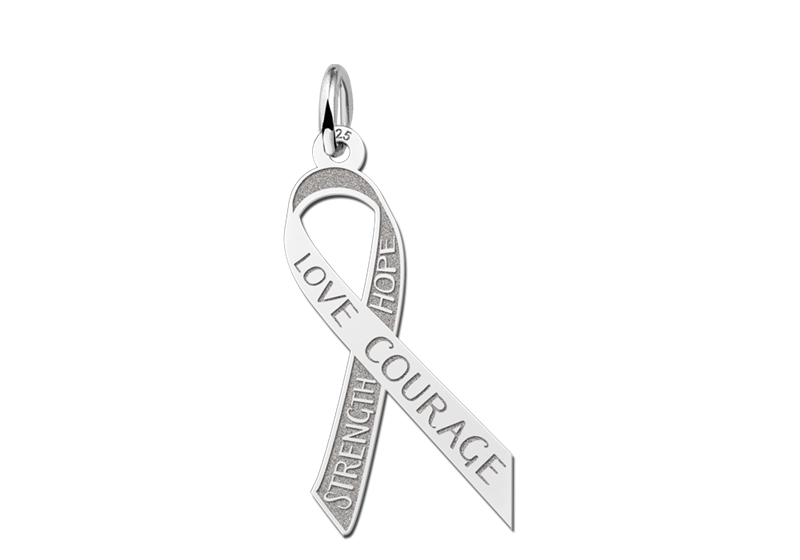 Pink Ribbon pendant with engraving