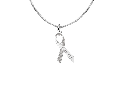 Pink Ribbon pendant with engraving