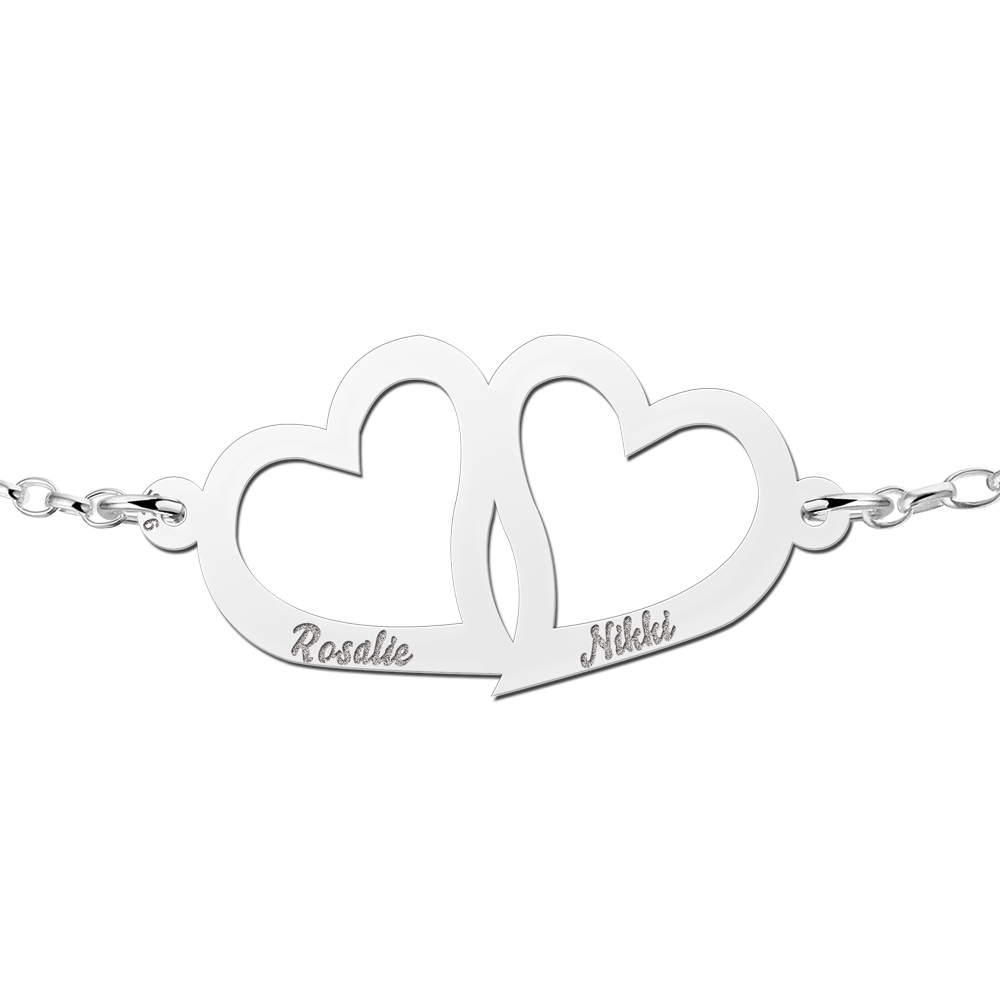 Heart bracelet mother and daughter silver