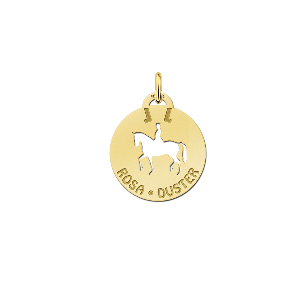 Golden Pet Namependant Round Horsebackrider