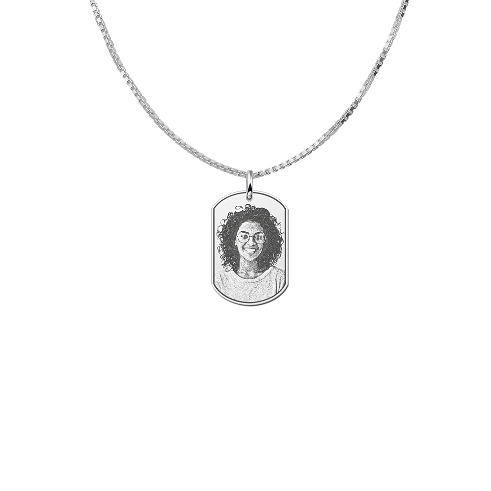 Dogtag Foto pendant in silver